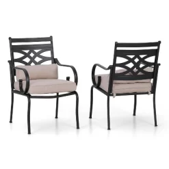 5pc Outdoor Dining Set With Chairs With Seat & Back Cushions & Square Table With Faux Wood Tabletop With Umbrella Hole - Captiva Designs -Outdoor Furniture Store GUEST 4063be22 c0c3 4840 8ea6 a90d5de1f6e1 1
