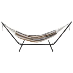 Northlight 73" X 58.5" Striped Double Brazilian Hammock - Brown/White -Outdoor Furniture Store GUEST 409638a8 d54c 4447 a201 65e781168393