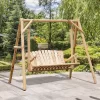 Outsunny 6.5' Outdoor Rustic Loveseat Solid Wood Natural Log Garden Swing -Outdoor Furniture Store GUEST 409e5b23 64c2 44b7 b6db 0385a5340b3e