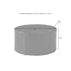 Catalina Outdoor Round Wicker Coffee Table - Brown - Crosley -Outdoor Furniture Store GUEST 40d1f2b4 4fc0 4894 97c8 875ca9e1646b