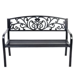 Tangkula 50"Patio Bench Porch Chair Steel Frame Cast Iron Loveseat W/ Backrest For Park Garden -Outdoor Furniture Store GUEST 40d6ae9c e740 4889 9a56 8dcc379c608a