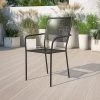 Flash Furniture Commercial Grade Indoor-Outdoor Steel Patio Arm Chair With Square Back -Outdoor Furniture Store GUEST 414134e8 8963 4781 b718 c6562fc7d2a1