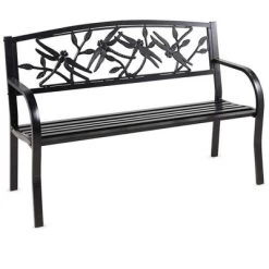 Plow & Hearth Dragonfly Metal Garden Bench