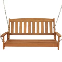 Sunnydaze Decor Sunnydaze Outdoor 2-Person Wooden Porch Swing With Hanging Chains - 47" - Brown -Outdoor Furniture Store GUEST 421c77b3 0025 4bb0 82ad 10c93b93c415