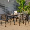 Costway 37'' Patio Square Dining Table Metal Slat W/1.57'' Umbrella Hole Garden -Outdoor Furniture Store GUEST 42860aaf 7556 40f1 aea8 912c1bce19b4