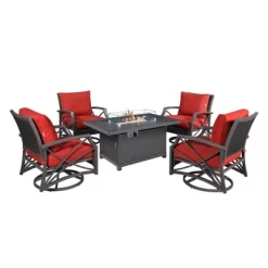 Kinger Home Novi 5-Piece Rattan Wicker Propane Fire Pit Set With An Aluminum Frame 29 Kinger Home Novi 5-Piece Rattan Wicker Propane Fire Pit Set With An Aluminum Frame -Outdoor Furniture Store GUEST 42b11eb8 6657 4cac 9619 9524fbaef6f6