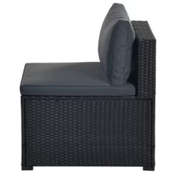 6pc Wicker Patio Conversation Set With Cushions - Black/Gray - GODEER -Outdoor Furniture Store GUEST 435d2a1a 709e 489c 90b4 97fe4b9e7cfc