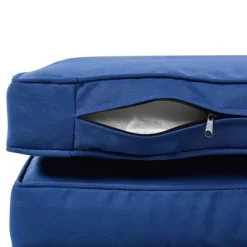 4pc Outdoor Wicker Rectangle Daybed With Canopy & Cushions - Blue - GODEER -Outdoor Furniture Store GUEST 442f9157 e347 43de 8b00 cf45ec9ef9a4