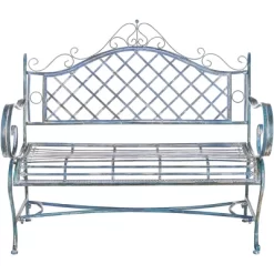 Abner Wrought Iron 45.75 Inch W Outdoor Garden Bench - Safavieh -Outdoor Furniture Store GUEST 4447b028 1eb2 40ba 9b0b c244fc4e5b09