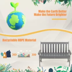 Costway Garden Bench All-Weather HDPE 2-Person Outdoor Bench For Front Porch Backyard -Outdoor Furniture Store GUEST 446d8f37 0e5d 4395 92e3 c89f1e35bf9f