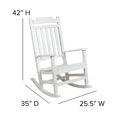 Emma And Oliver Set Of 2 Indoor/Outdoor Poly Resin Rocking Chairs With Side Table 8 Emma And Oliver Set Of 2 Indoor/Outdoor Poly Resin Rocking Chairs With Side Table - Image 6