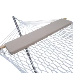 Rope Hammock With Steel Stand & Pillow - White - Algoma
