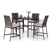 5pc Outdoor Bar Set With Cushions & Square Metal Table With Umbrella Hole - Captiva Designs -Outdoor Furniture Store GUEST 450b5ec3 c61b 45b8 a4ee eff12a5abbcf