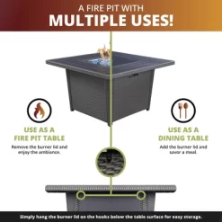 Kinger Home Ethan 5-Piece Rattan Wicker Propane Fire Pit Set With An Aluminum Frame -Outdoor Furniture Store GUEST 451d9502 c508 4b50 89cf 667fc7f47509