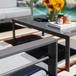 3-Seat Outdoor Patio Sofa Couch Chair Patio Aluminum 5" Thick Cushions (Grey) -Outdoor Furniture Store GUEST 456a35d2 7c53 4dba 920a 17cb414077b5