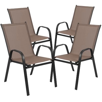 Flash Furniture 3 Piece Outdoor Patio Dining Set - Tempered Glass Patio Table, 2 Flex Comfort Stack Chairs 10 Flash Furniture 3 Piece Outdoor Patio Dining Set - Tempered Glass Patio Table, 2 Flex Comfort Stack Chairs - Image 8
