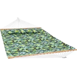 Sunnydaze Decor Sunnydaze 2-Person Quilted Printed Fabric Spreader Bar Hammock/Pillow With S Hooks And Hanging Chains - 450 Lb Weight Capacity -Outdoor Furniture Store GUEST 45d7234e da27 4b36 a91c 5f96906c9a6a