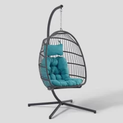 Toluca Hanging Outdoor Boho Egg Chair With Cushion - Saracina Home -Outdoor Furniture Store GUEST 462e2db3 7851 4b55 bb1f 67b61b58991b