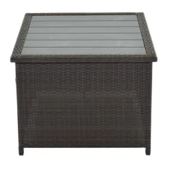 9pc Wicker Patio Sectional Seating Set With Cushions - Brown/Blue - GODEER -Outdoor Furniture Store GUEST 4660dece cfeb 4f77 a8d2 7c210efc553a