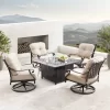 Oakland Living 5pc Deep Seating Swivel Aluminum Outdoor Patio Fire Pit Dining Set With Fire Table With Diamond Pattern Copper -Outdoor Furniture Store GUEST 4725b442 9344 4668 9b3e fa562faa28bc