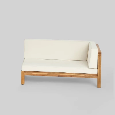 Oana 4pc Acacia Wood Patio Sectional Chat Set W/ Cushions - Christopher Knight Home 5 Oana 4pc Acacia Wood Patio Sectional Chat Set W/ Cushions - Christopher Knight Home - Image 3