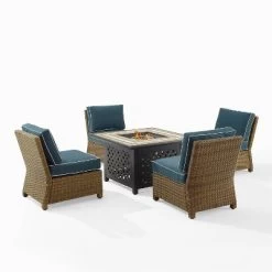 Bradenton 5pc Outdoor Wicker Armless Chair & Fire Table Set - Crosley 40 Bradenton 5pc Outdoor Wicker Armless Chair & Fire Table Set - Crosley -Outdoor Furniture Store GUEST 47577403 65da 4c93 bc1e 002feb87c01f