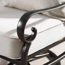 5pc Outdoor Dining Set With 44" Round Fire Table, 4 Deep Seating Swivel Rocking Chairs & Table Fabric Covers - Gray/Copper - Oakland Living -Outdoor Furniture Store GUEST 4802193c 55b0 4b49 b4ff 3728e316621d 2