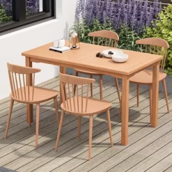 Costway Patio Rectangle Dining Table Teak Wood Spacious Slatted Tabletop Outdoor Up To 6 -Outdoor Furniture Store GUEST 4862b43f ede1 4f01 87ef 9b925e421083