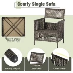 Costway Patiojoy 3PCS Patio Rattan Furniture Set Cushioned Sofas Wood Table Top W/Shelf 18 Costway Patiojoy 3PCS Patio Rattan Furniture Set Cushioned Sofas Wood Table Top W/Shelf -Outdoor Furniture Store GUEST 49080f32 a4e2 4d8c be27 9bf05add1d50