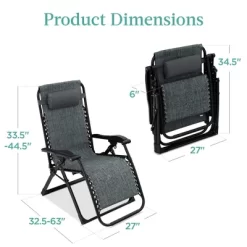 Best Choice Products Oversized Zero Gravity Chair, Folding Recliner W/ Removable Cushion, Side Tray -Outdoor Furniture Store GUEST 494c765e 11a1 46d1 bb01 b89cb91299e9