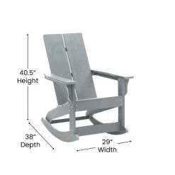 Merrick Lane Wellington UV Treated All-Weather Polyresin Adirondack Rocking Chair For Patio, Sunroom, Deck And More -Outdoor Furniture Store GUEST 49da9b92 11ab 4038 bb0b 1d1547caab6a