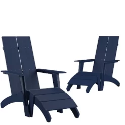 Flash Furniture Set Of 2 Sawyer Modern All-Weather Poly Resin Wood Adirondack Chairs With Foot Rests -Outdoor Furniture Store GUEST 4a15f4be af89 40be 95e4 80dc1fe3077f 1