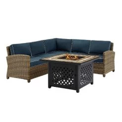 Bradenton 4pc Outdoor Wicker Sectional Set With Fire Table - Crosley 20 Bradenton 4pc Outdoor Wicker Sectional Set With Fire Table - Crosley -Outdoor Furniture Store GUEST 4a395d3a 16cc 44c3 9db2 581bf8455927