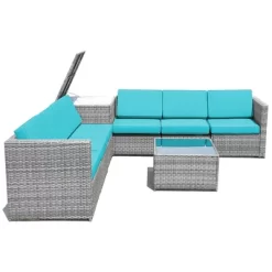 Costway 8 PCS Wicker Sofa Rattan Furniture Set Patio Furniture W/ Storage Table White BlackTurquoiseRed -Outdoor Furniture Store GUEST 4abd05fe da72 4a5c 8230 a6deb4705beb
