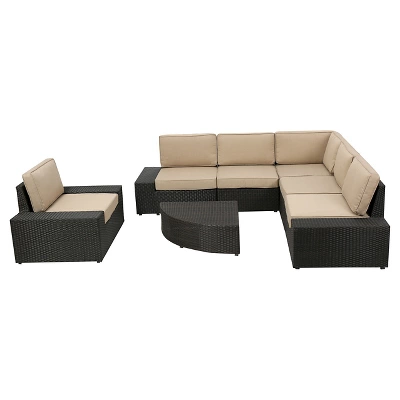 Santa Cruz 7pc Wicker Sofa Set With Cushions - Christopher Knight Home 3 Santa Cruz 7pc Wicker Sofa Set With Cushions - Christopher Knight Home