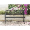 Gardenised Steel Outdoor Patio Garden Park Seating Bench With Cast Iron Scrollwork Backrest, Front Porch Yard Bench Lawn Decor -Outdoor Furniture Store GUEST 4b73dfab 0e6c 4cdd 8348 c6e6ddacdb2c