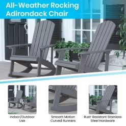 Flash Furniture Savannah Set Of 2 All-Weather Poly Resin Wood Adirondack Rocking Chairs With Cushions For Deck, Porch, And Patio -Outdoor Furniture Store GUEST 4ba7e4dd 3a58 4bcb 9190 265bfacb398f