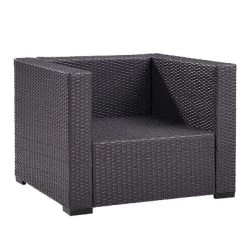 Biscayne Armchair With White Cushions - Brown/White - Crosley -Outdoor Furniture Store GUEST 4c24fe0b 19c0 498a 9b6c 9d5fd7bf84a0