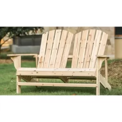 Wood Adirondack Love Seat - Patio Festival