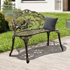 Costway Outdoor Garden Bench Chair Loveseat Cast Aluminum Patio Antique Rose 12 Costway Outdoor Garden Bench Chair Loveseat Cast Aluminum Patio Antique Rose -Outdoor Furniture Store GUEST 4c7a5c81 5669 483a a1b2 b4c4f2c525fb
