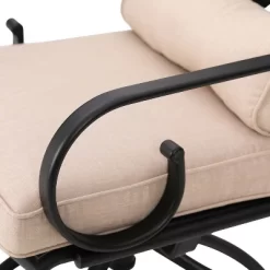 7pc Outdoor Dining Set With Svivel Chairs With Cushions & Large Metal Rectangle Table With Umbrella Hole - Captiva Designs -Outdoor Furniture Store GUEST 4cb2b40f f40e 46f9 8929 e7355eff2be8