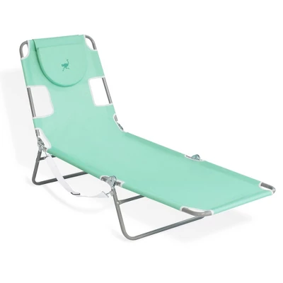 Ostrich Lightweight Portable Chaise Folding Sunbathing Poolside Beach Chair With Outdoor Adjustable Recliner Lounge Pool Chair, Teal 4 Ostrich Lightweight Portable Chaise Folding Sunbathing Poolside Beach Chair With Outdoor Adjustable Recliner Lounge Pool Chair, Teal - Image 2