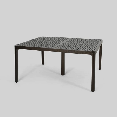 Tahoe Square Aluminum Modern Woven Accents Dining Table - Christopher Knight Home 7 Tahoe Square Aluminum Modern Woven Accents Dining Table - Christopher Knight Home - Image 5