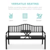 Best Choice Products Outdoor Garden Steel Patio Porch Bench With Pullout Middle Table W/ Weather-Resistant Frame - Black -Outdoor Furniture Store GUEST 4d4c06e5 8b04 4c99 92aa 4c67e04988a3
