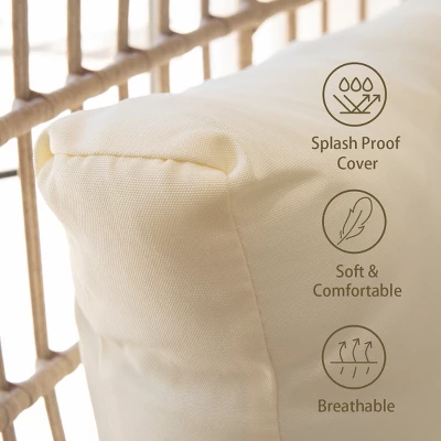 Barton Oversized Egg Style Wicker Chair W/Canopy & 4 Cushions Outdoor 5 Barton Oversized Egg Style Wicker Chair W/Canopy & 4 Cushions Outdoor - Image 3