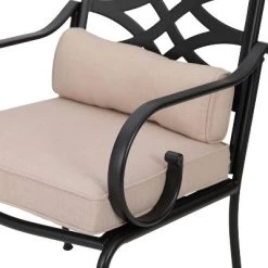 5pc Outdoor Dining Set With Chairs With Seat & Back Cushions & Square Table With Faux Wood Tabletop With Umbrella Hole - Captiva Designs -Outdoor Furniture Store GUEST 4e0e2187 05d3 4abe 9579 cbbedc843448 1