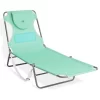 Ostrich Chaise Lounge Folding Sunbathing Poolside Beach Chair With Deluxe Padded 3N1 Outdoor Adjustable Reclining Beach Chair, Teal