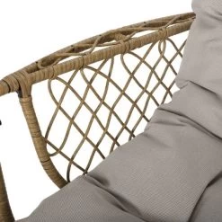 Greystone Indoor/Outdoor Wicker Hanging Chair With 8' Chain - Light Brown/Beige - Christopher Knight Home -Outdoor Furniture Store GUEST 4e8fb683 45ca 4bda 8f8a 46482f841fdf
