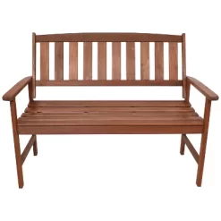 Sunnydaze Decor Sunnydaze Outdoor Meranti Wood With Teak Oil Finish Modern Rustic Wooden 2-Person Bench Seat - Brown -Outdoor Furniture Store GUEST 4ea7d5f0 9b19 49b5 ae0f c5d9e6340ed9