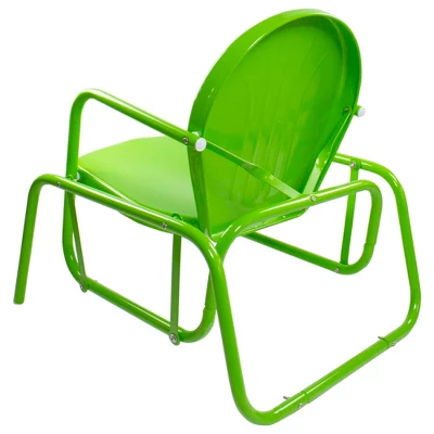 Northlight Outdoor Retro Metal Tulip Glider Patio Chair, Lime Green 6 Northlight Outdoor Retro Metal Tulip Glider Patio Chair, Lime Green - Image 4